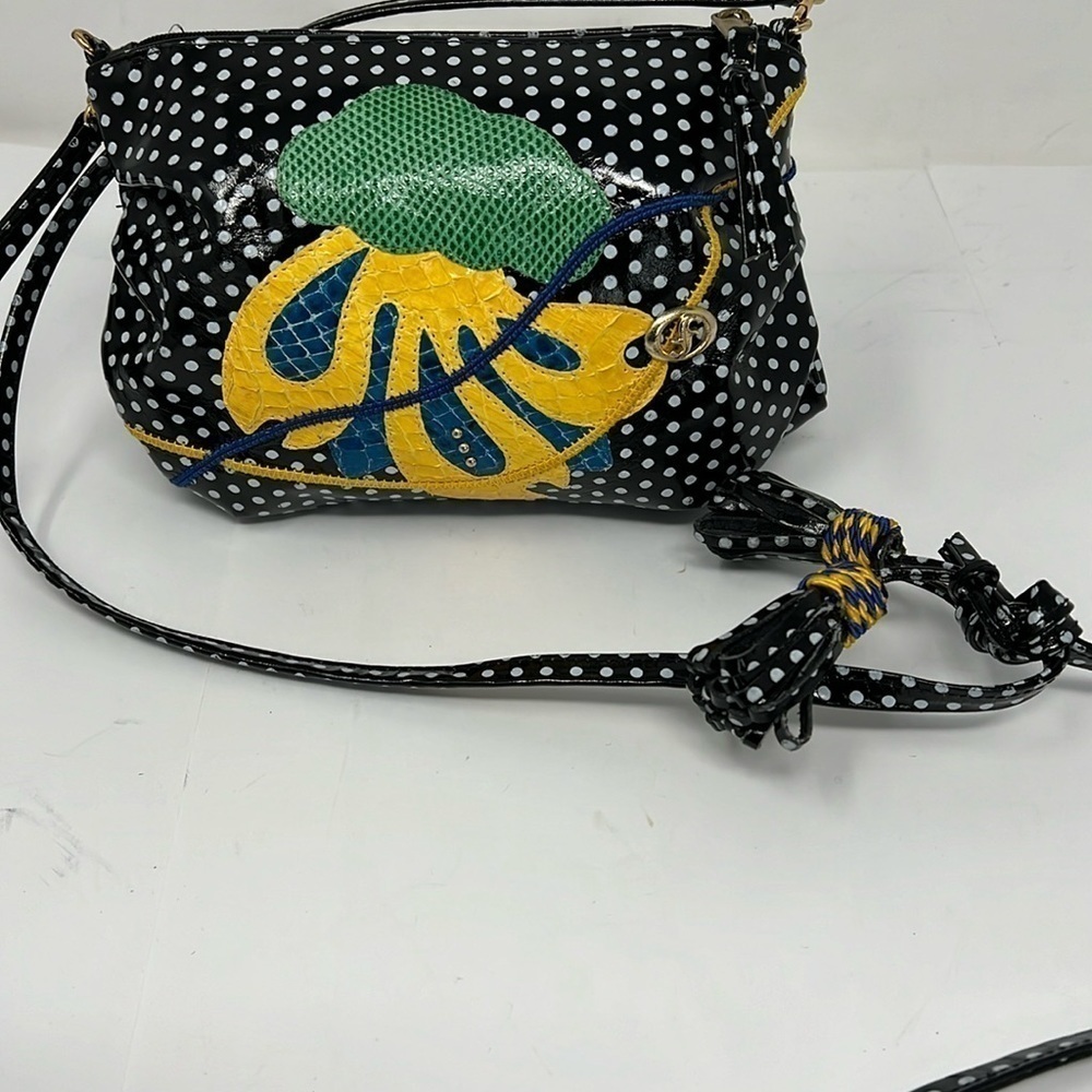 Vintage Rare Carlo Fiori Polka Dot Python Shoulder Bag Clutch